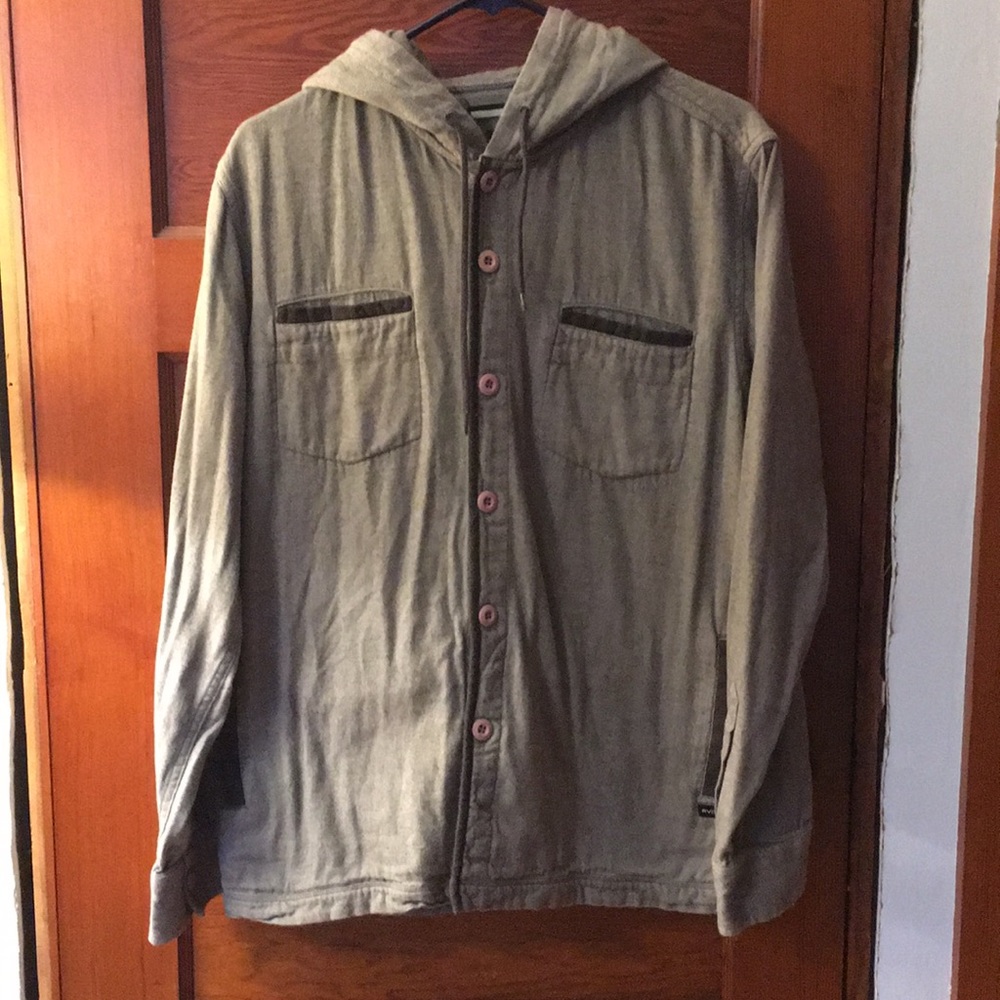RVCA button-up hooded flannel